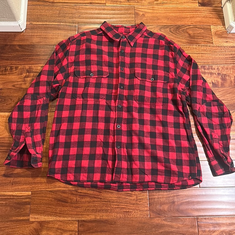 Men’s Woolrich Red and Black Lumberjack Plaid Heavy Weight Flannel - XXL